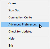 Choose Advanced Preferences